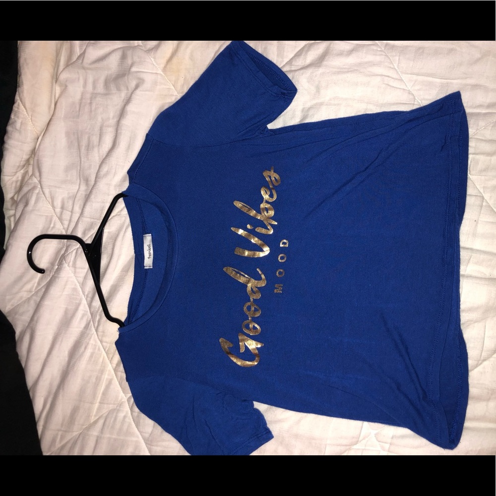 Good vibes blue tee
